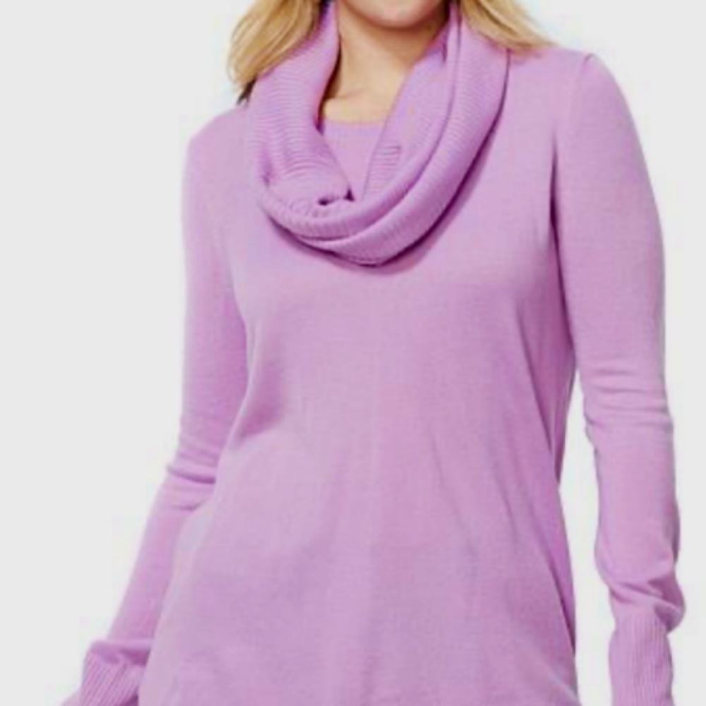 New IMAN 1x Plus Size Lilac Purple Sweater 2 Piece Set Infinity Scarf Cowl Cozy